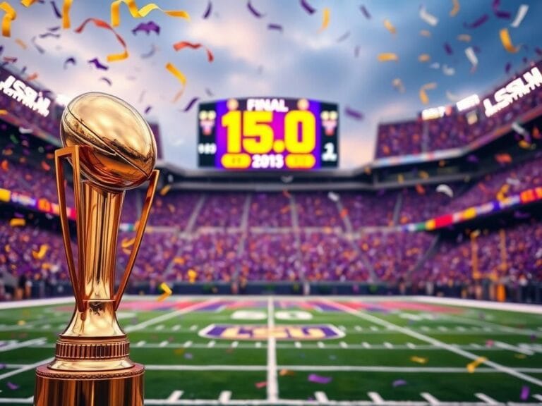 Flick International Championship trophy in a vibrant football stadium