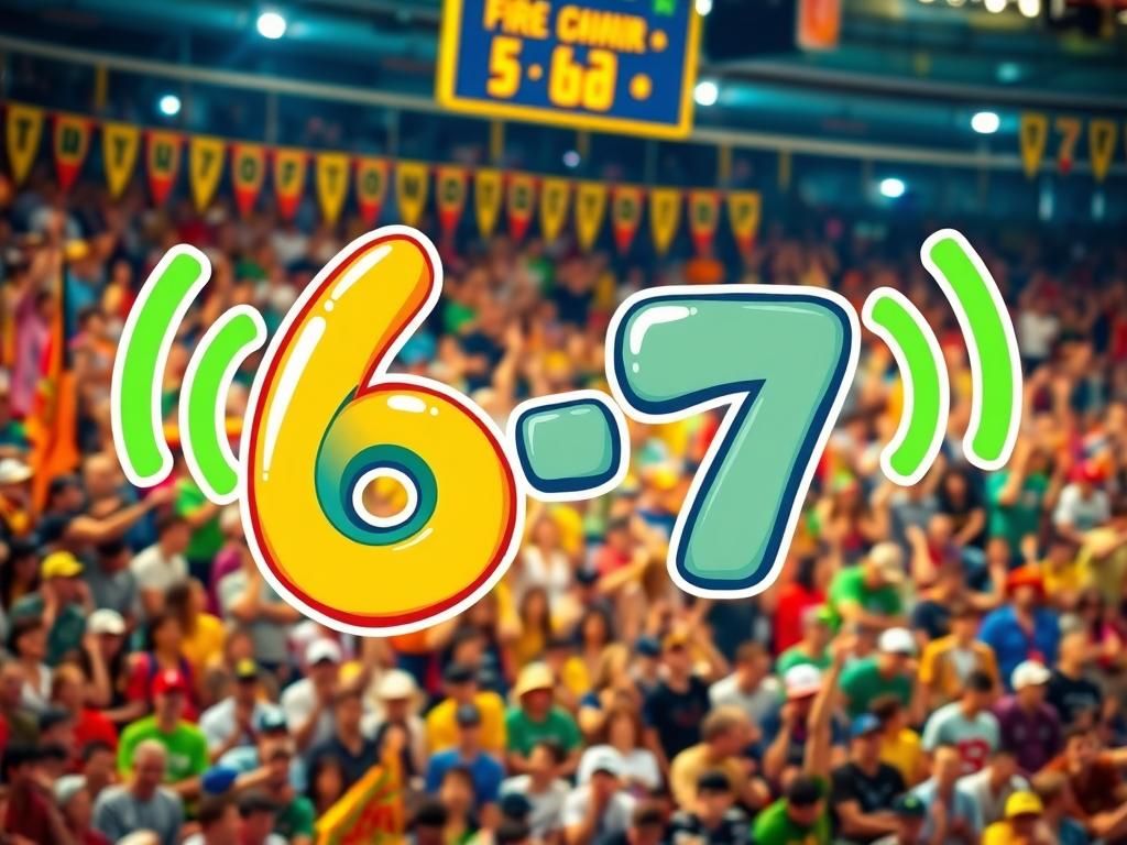 Flick International Energetic crowd at a sports event with oversized '6' and '7' numbers