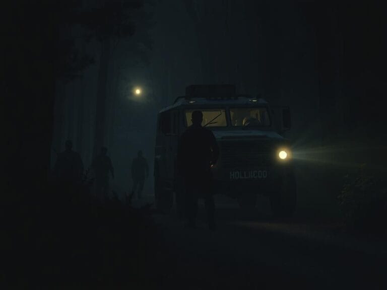 Flick International Law enforcement tactical team operating in a dense forest at dusk.