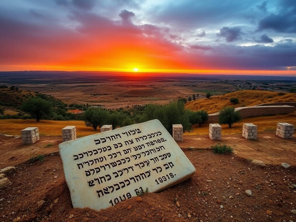 Flick International Panoramic view of the West Bank with olive trees and an ancient stone wall