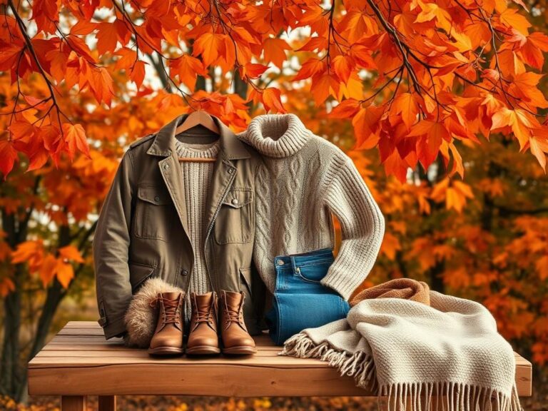 Flick International Cozy fall scene with stylish cold-weather clothing on a rustic wooden table