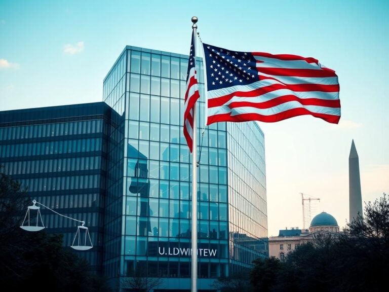 Flick International A sleek modern office building in Washington, D.C. with large glass windows reflecting the city skyline