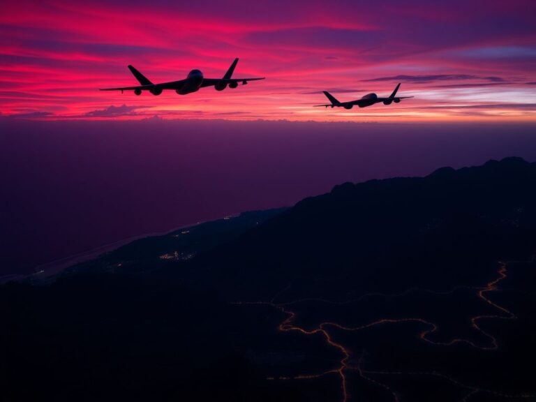 Flick International Aerial view of B-1 bombers over the Venezuelan coastline at dusk