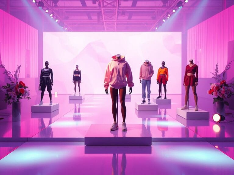 Flick International A vibrant runway showcasing the intersection of fashion and athletics with sportswear designs.