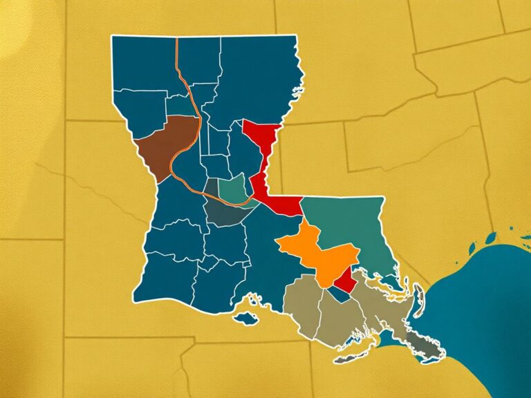 Flick International Illustration of Louisiana's congressional districts highlighting the majority-Black district