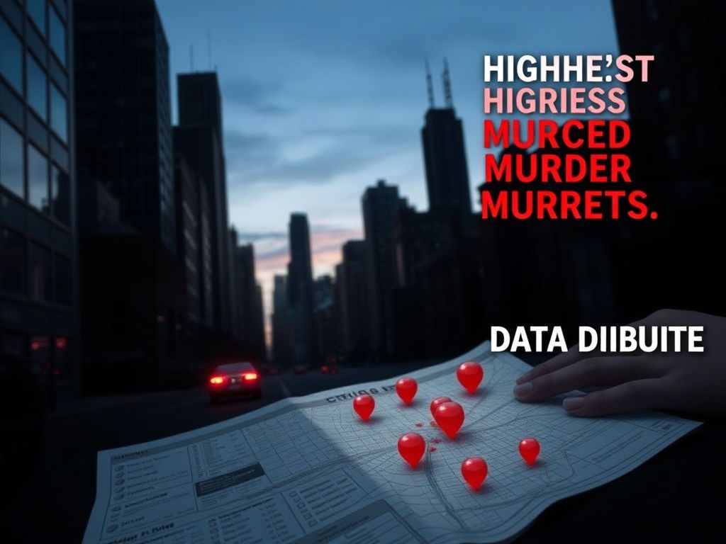 Flick International Dusk view of Chicago skyline with crime statistics highlighted in the foreground