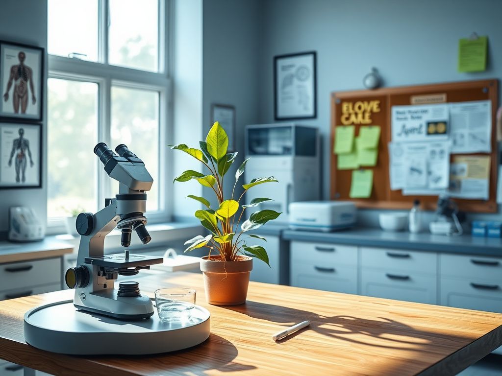 Flick International Serene laboratory setting with advanced medical equipment and research materials