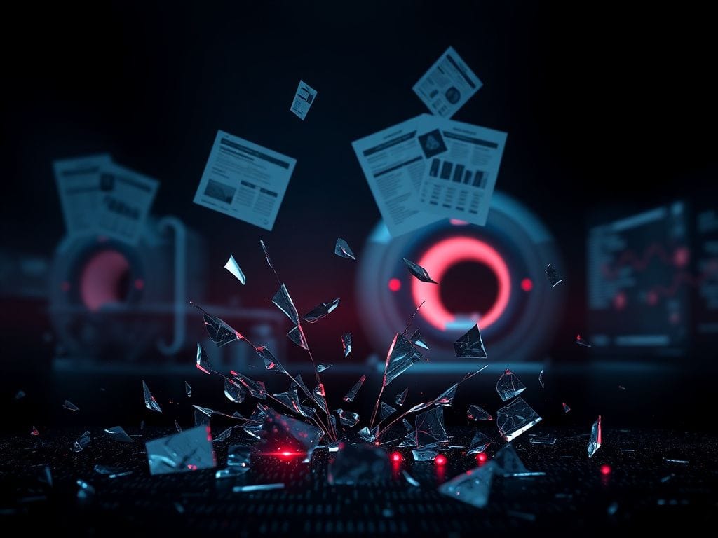 Flick International A dark digital landscape illustrating a massive healthcare data breach