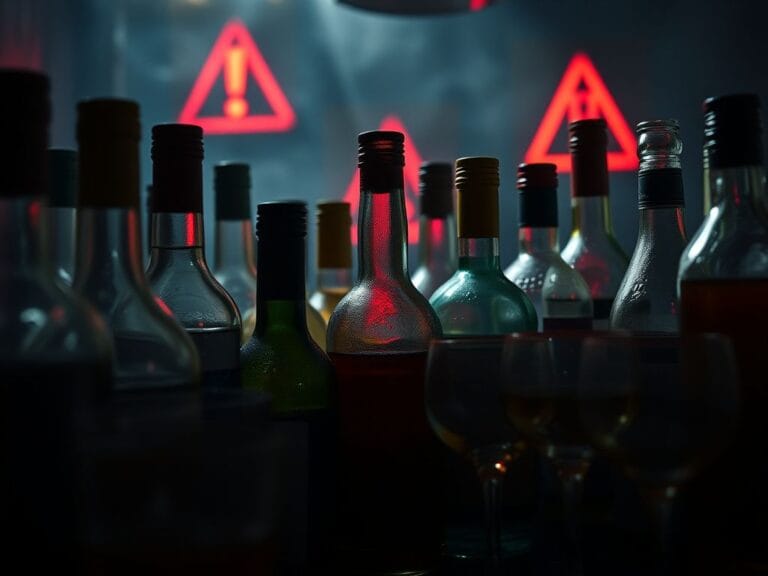 Flick International A close-up view of suspicious alcoholic beverages in a dimly lit bar emphasizing risk of counterfeit products