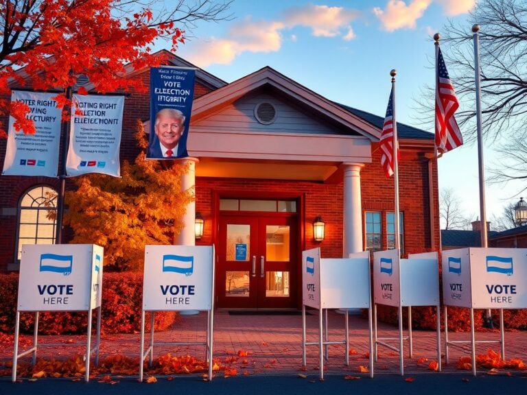 Flick International A polling station in New Jersey with voting booths and ballot boxes during election season