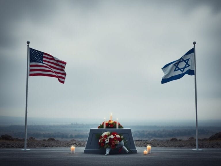 Flick International Memorial altar for hostages in Gaza adorned with flowers and candles