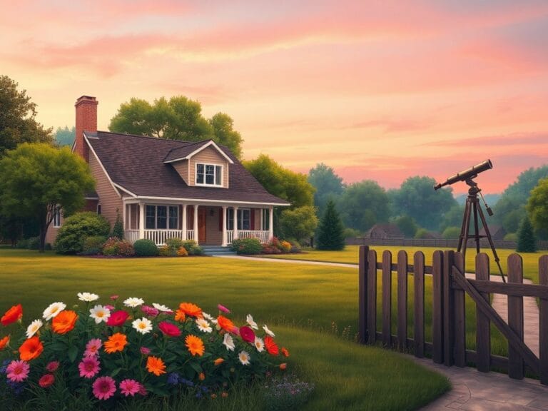 Flick International Vintage 1960s suburban home with a lush green garden, symbolizing family warmth and nostalgia.