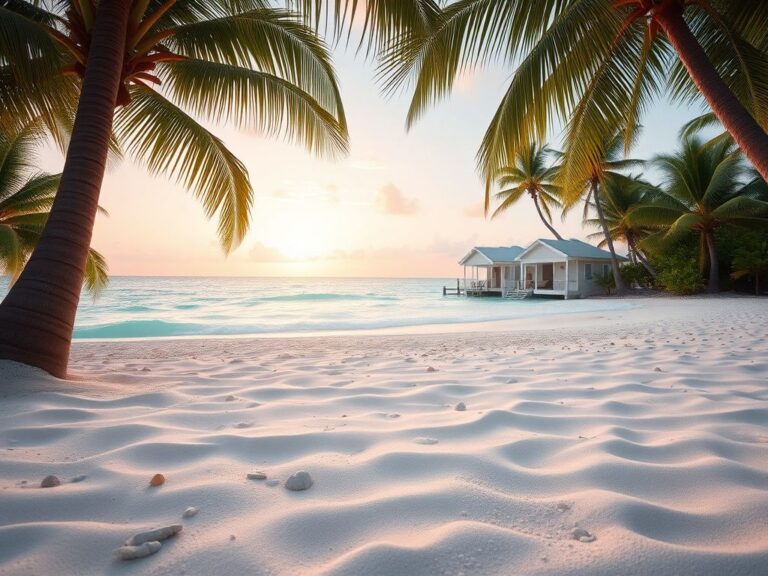 Flick International Pristine tropical beach scene on Anguilla with white sand and turquoise waters