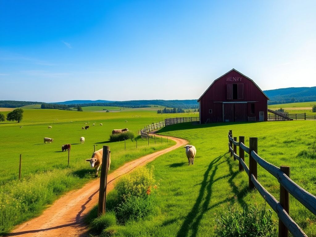 Flick International A scenic view of the Henry family farm in New Jersey showcasing grazing cattle and an aged red barn
