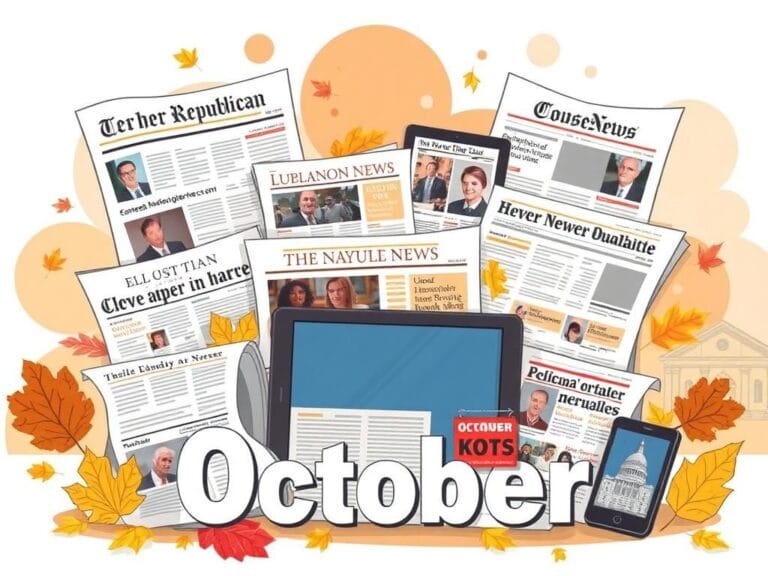 Flick International A vibrant illustration of newspapers and digital devices representing modern news consumption