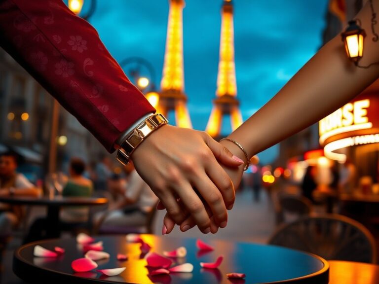 Flick International Katy Perry and Justin Trudeau holding hands in a romantic Parisian setting