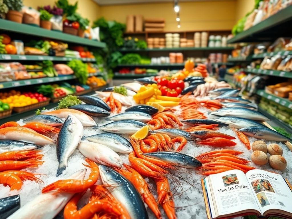 Flick International Fresh seafood display in a grocery store with vibrant colors and arrangements enticing shoppers