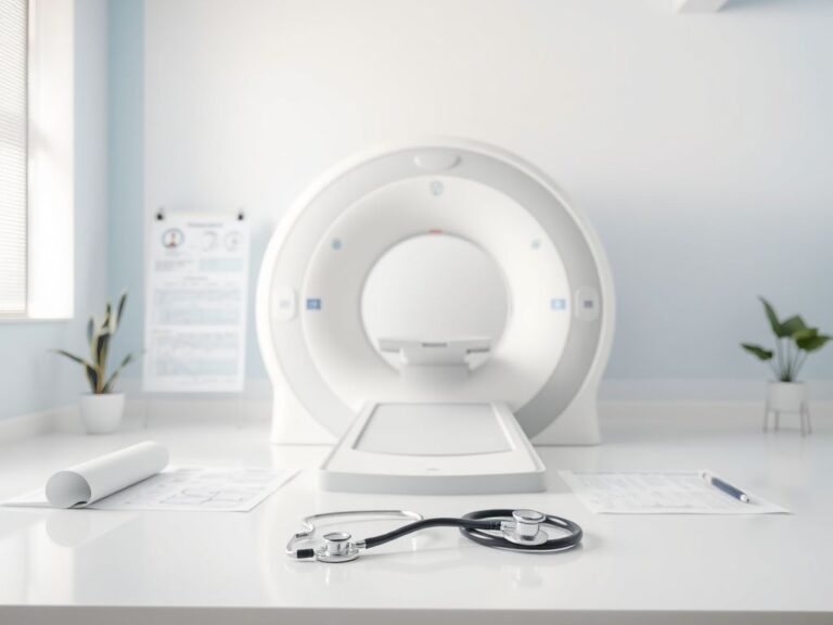 Flick International Modern MRI machine in a serene medical environment