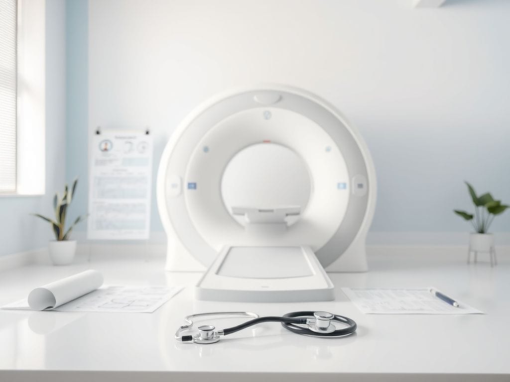 Flick International Modern MRI machine in a serene medical environment