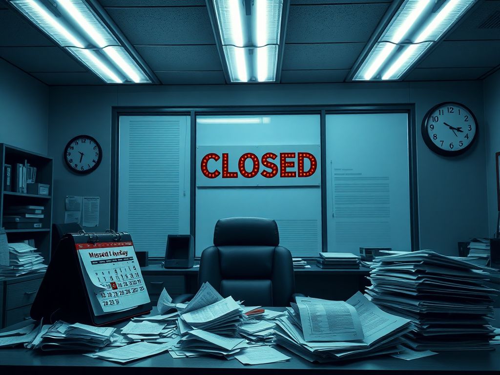 Flick International A cluttered federal office desk indicating missed paychecks during a government shutdown