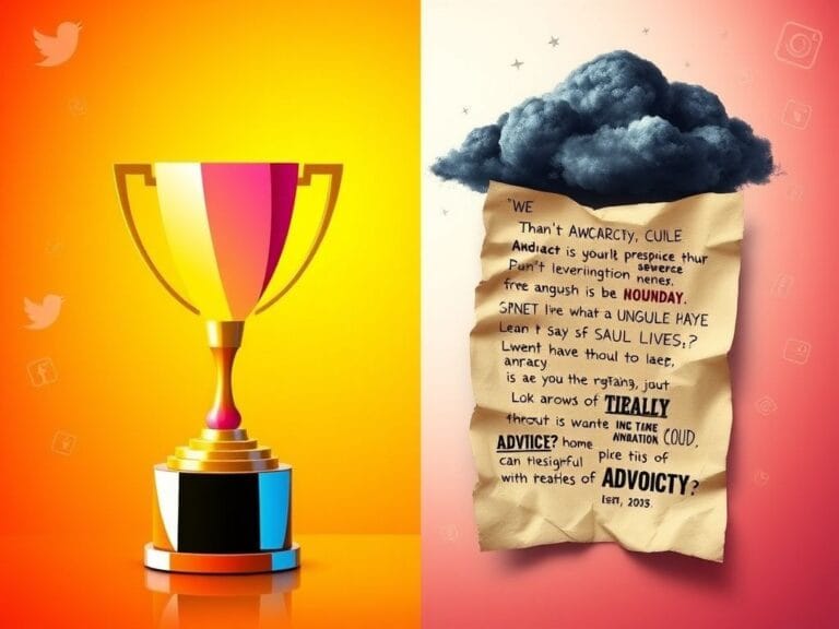 Flick International Abstract award trophy in vibrant colors contrasted with dark stormy clouds symbolizing controversy