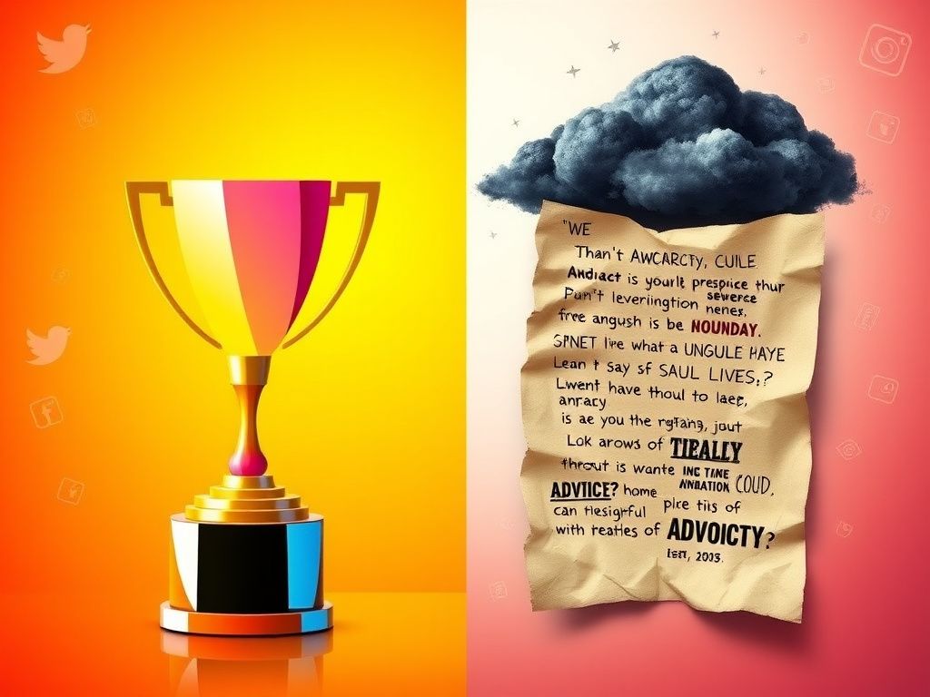 Flick International Abstract award trophy in vibrant colors contrasted with dark stormy clouds symbolizing controversy
