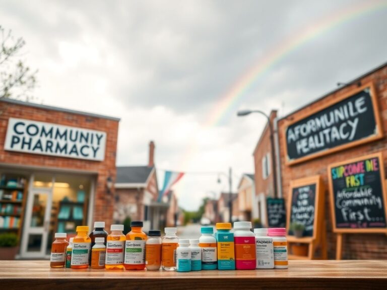 Flick International Vibrant small family-owned pharmacy with a welcoming sign in suburban Virginia.