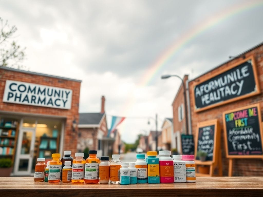 Flick International Vibrant small family-owned pharmacy with a welcoming sign in suburban Virginia.