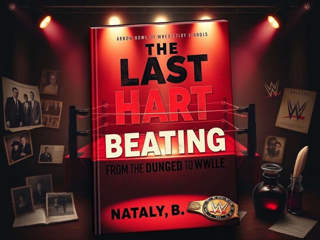 Flick International A richly detailed book cover of 'The Last Hart Beating: From the Dungeon to WWE' featuring a dramatic wrestling ring
