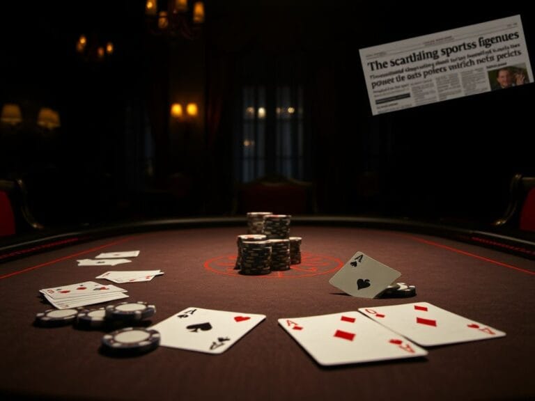 Flick International A lavish poker table scene featuring high-stakes chips and cards, hinting at a gambling scandal.