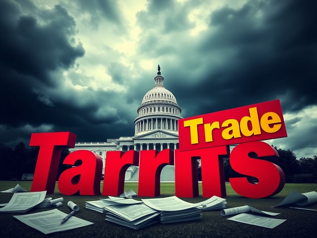 Flick International A dramatic U.S. Capitol building under a stormy sky symbolizing political tension over trade tariffs.