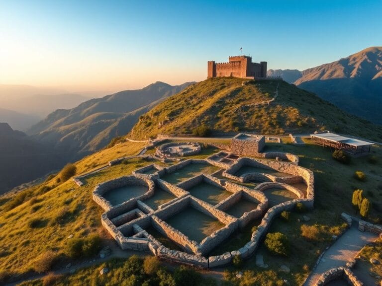 Flick International Aerial view of a 1,600-year-old Roman wine production center near Kahta Castle in southeastern Turkey.