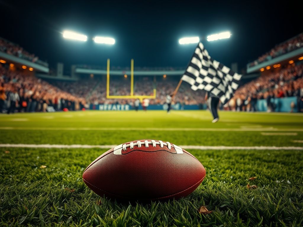 Flick International A dramatic football scene with a referee's flag on the field
