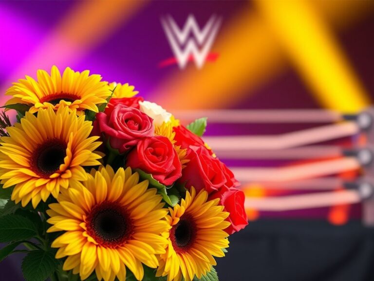 Flick International A vibrant bouquet of colorful flowers including sunflowers and roses, symbolizing appreciation in wrestling.