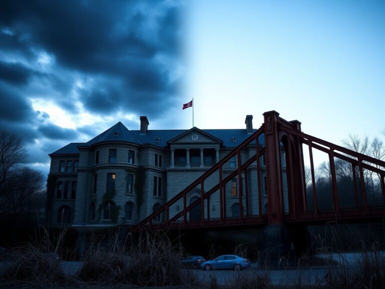 Flick International A large stone building representing Harvard University under a twilight sky with ivy on its façade
