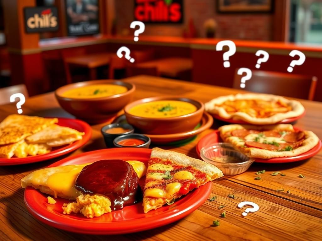Flick International Colorful plates of food featuring Kids Cheese Quesadilla, Kids Pepperoni Pizza, and Mini Molten dessert at a Chili's restaurant