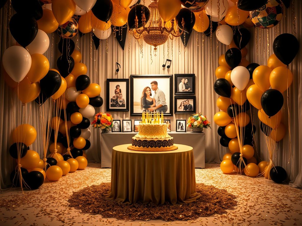 Flick International Lavish birthday party setup celebrating Ciara's milestone birthday with decorations