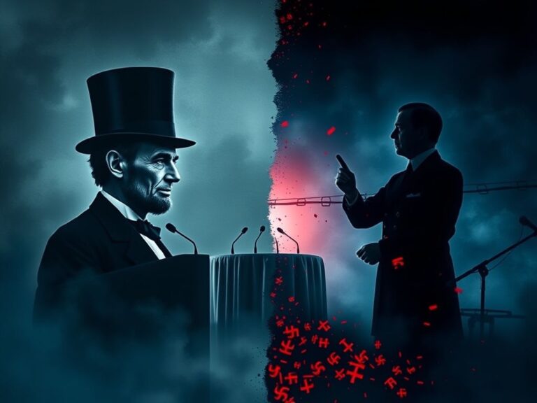 Flick International A historical juxtaposition of Abraham Lincoln and Adolf Hitler, highlighting controversy