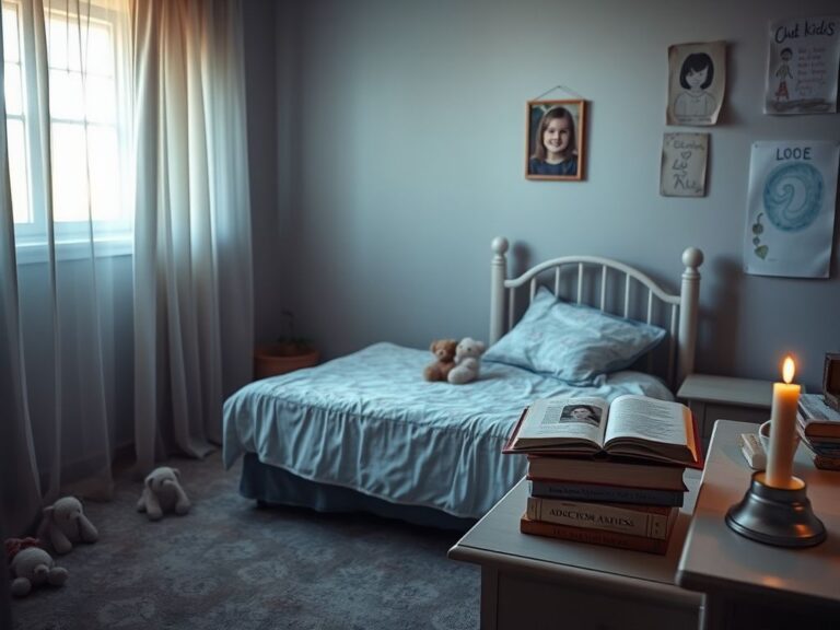 Flick International An empty child's bedroom symbolizing lost innocence and the struggles of addiction.