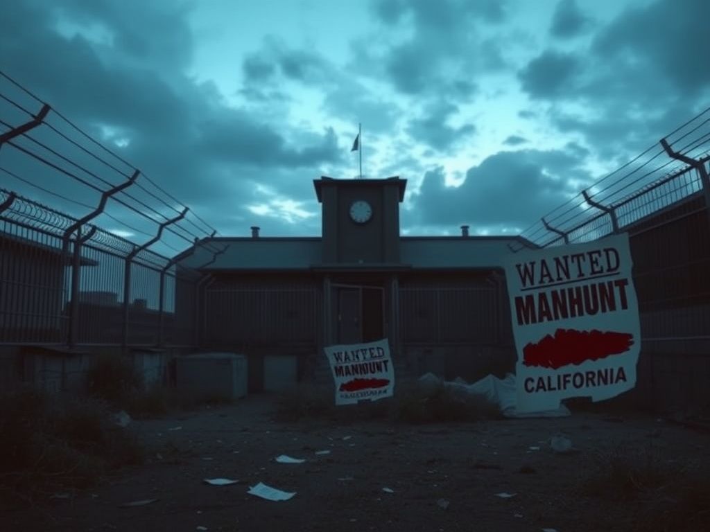 Flick International Deserted California jail exterior with high fences and barbed wire
