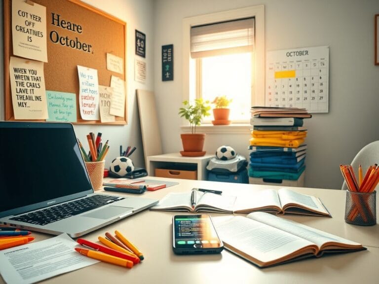 Flick International Cozy home office setup with a laptop and motivational decor