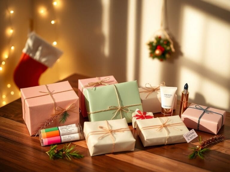 Flick International A cozy scene featuring beauty stocking stuffers under $30 on a wooden table