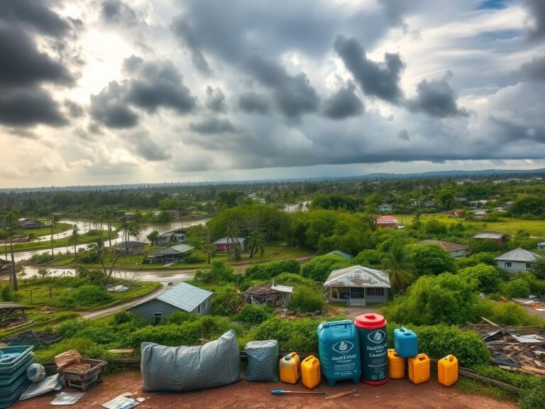 Flick International Aerial view of Jamaica's landscape after Hurricane Melissa showing destruction and relief efforts