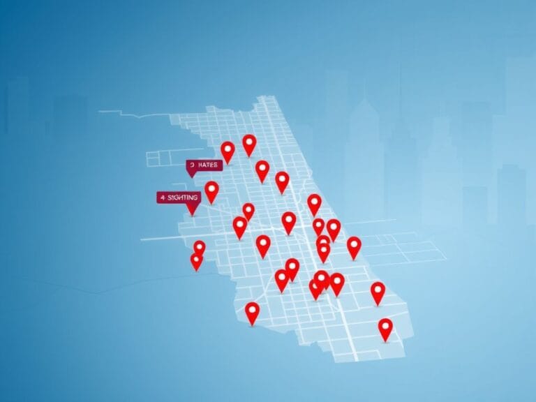 Flick International Interactive map overlay showing ICE sightings in Hyde Park, Kenwood, and Woodlawn neighborhoods