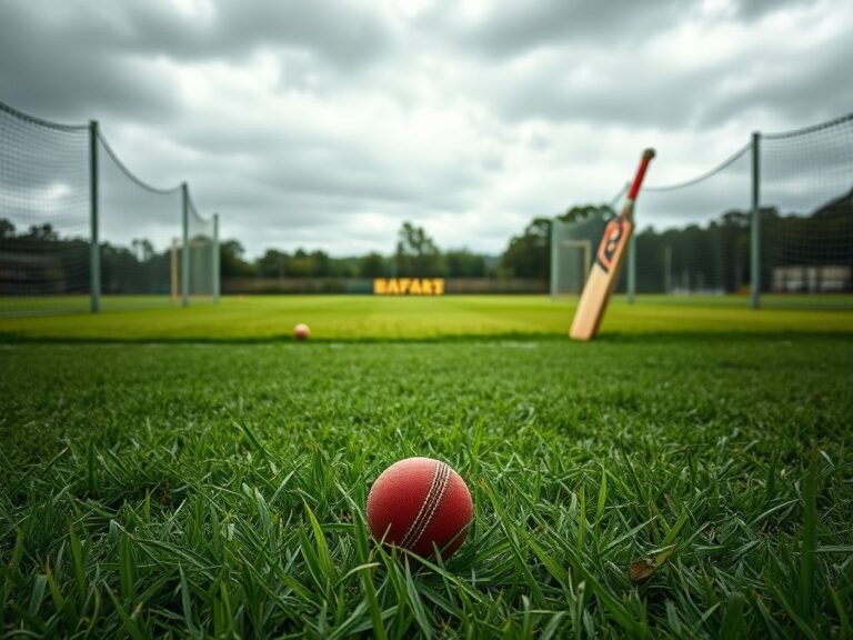 Flick International A cricket pitch in Ferntree Gully, Melbourne, featuring a cricket ball and empty nets, symbolizing a tragic accident