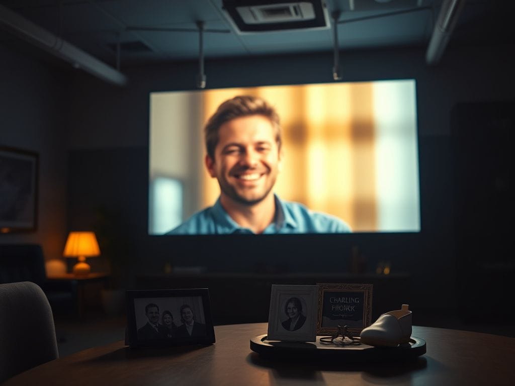 Flick International Emotional scene at Turning Point USA headquarters with video of Charlie Kirk