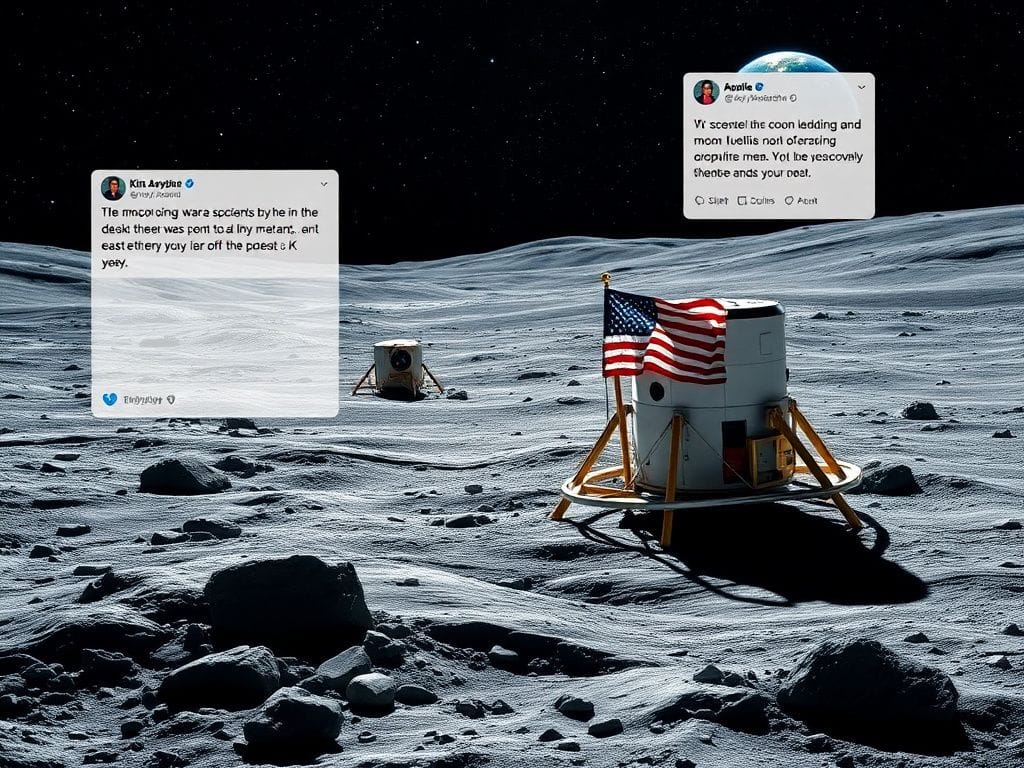 Flick International Apollo Lunar Module on the moon's surface with Earth in the background