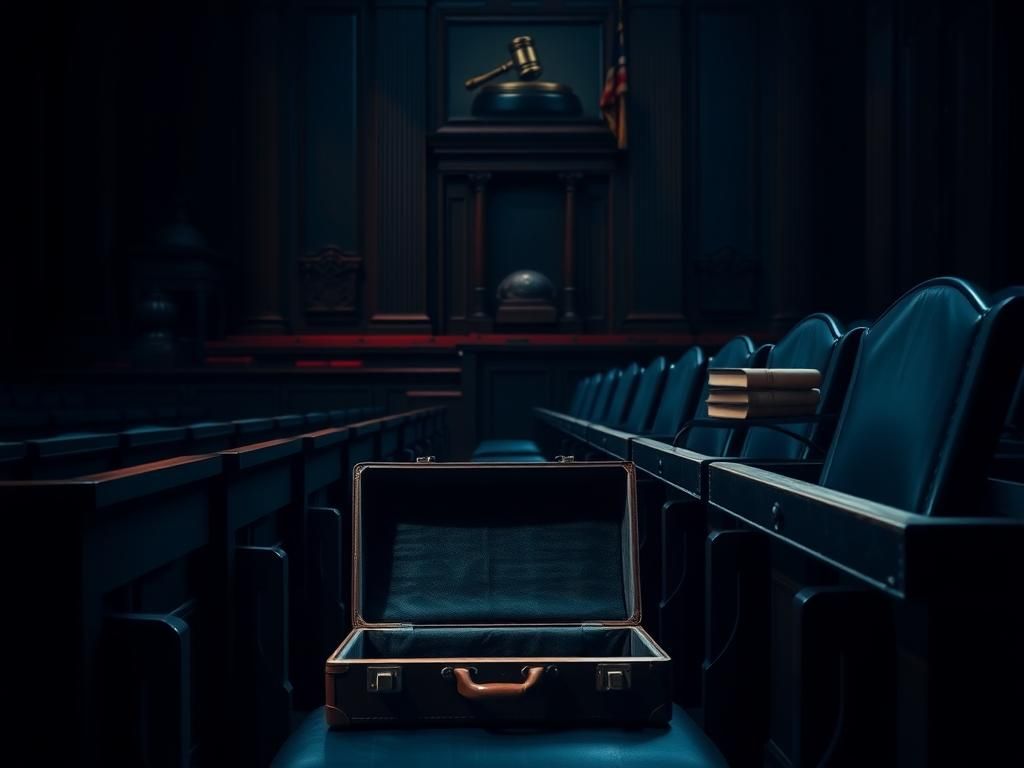 Flick International Empty legislative chamber reflecting political tension and fear