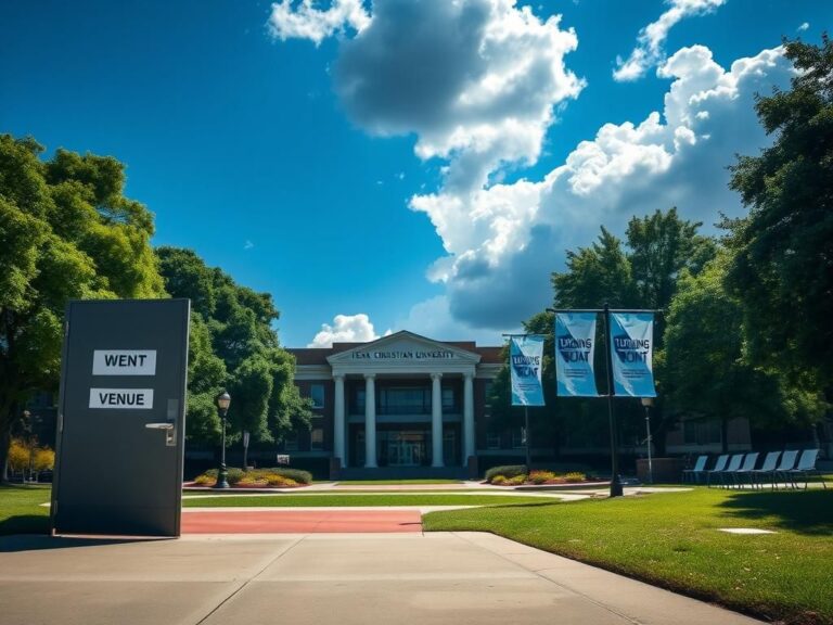 Flick International Closed event venue door at Texas Christian University symbolizes barriers to planned gatherings
