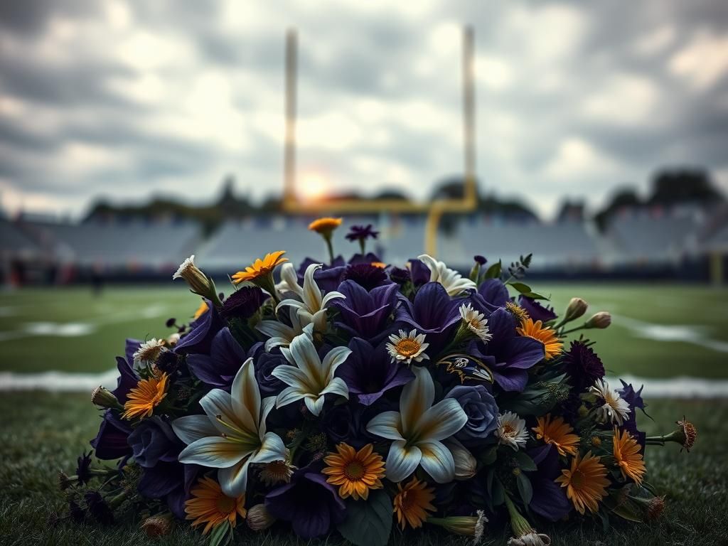 Flick International Floral tribute in Baltimore Ravens colors for Arthur Jones